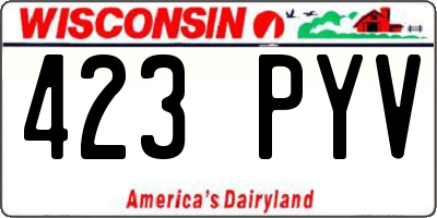 WI license plate 423PYV