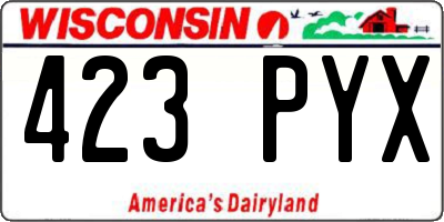 WI license plate 423PYX