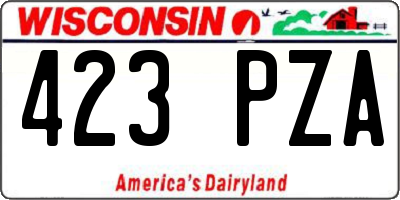 WI license plate 423PZA