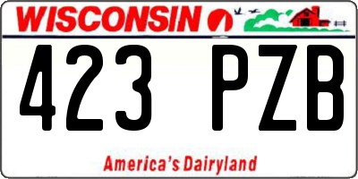 WI license plate 423PZB