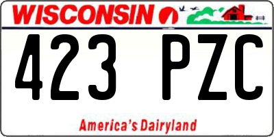 WI license plate 423PZC