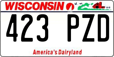 WI license plate 423PZD
