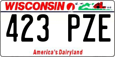 WI license plate 423PZE