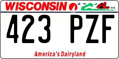 WI license plate 423PZF