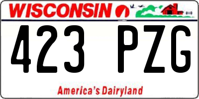 WI license plate 423PZG