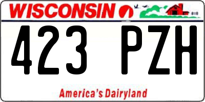 WI license plate 423PZH