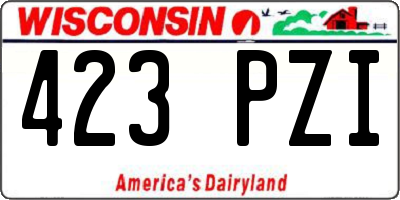 WI license plate 423PZI