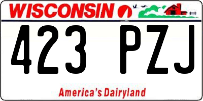 WI license plate 423PZJ