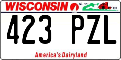 WI license plate 423PZL
