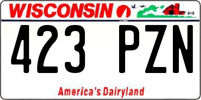 WI license plate 423PZN