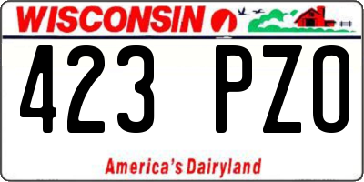 WI license plate 423PZO