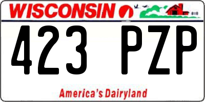 WI license plate 423PZP