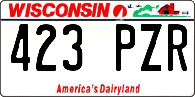 WI license plate 423PZR