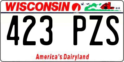 WI license plate 423PZS