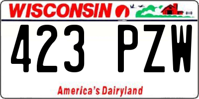 WI license plate 423PZW