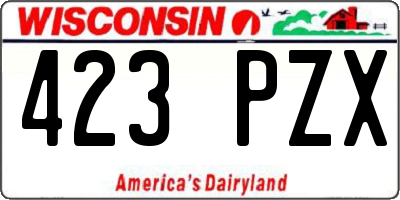 WI license plate 423PZX
