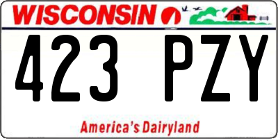 WI license plate 423PZY