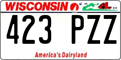 WI license plate 423PZZ
