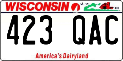 WI license plate 423QAC