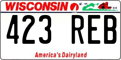 WI license plate 423REB