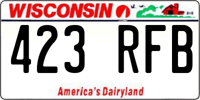 WI license plate 423RFB