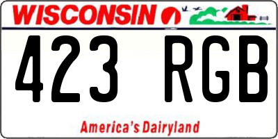 WI license plate 423RGB