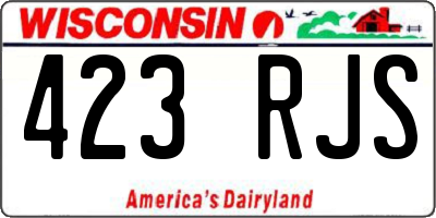 WI license plate 423RJS