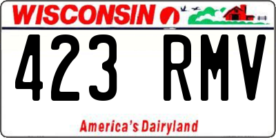 WI license plate 423RMV