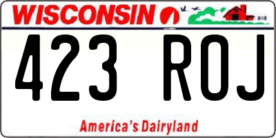 WI license plate 423ROJ