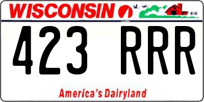 WI license plate 423RRR