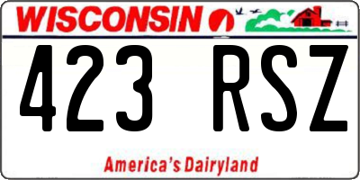 WI license plate 423RSZ
