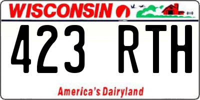 WI license plate 423RTH