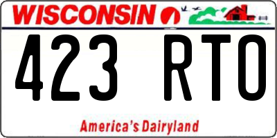 WI license plate 423RTO
