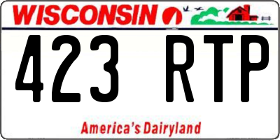 WI license plate 423RTP