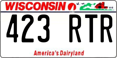 WI license plate 423RTR