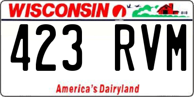 WI license plate 423RVM