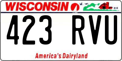 WI license plate 423RVU