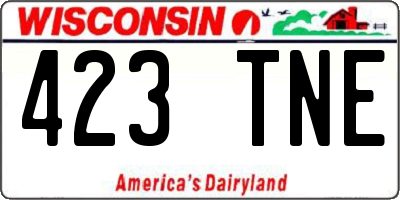 WI license plate 423TNE