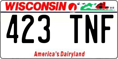 WI license plate 423TNF