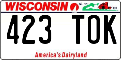 WI license plate 423TOK
