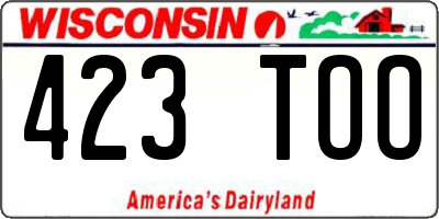 WI license plate 423TOO