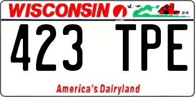 WI license plate 423TPE