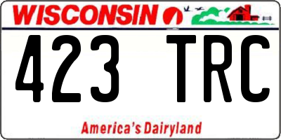 WI license plate 423TRC