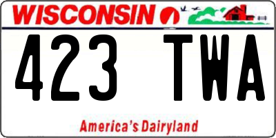 WI license plate 423TWA