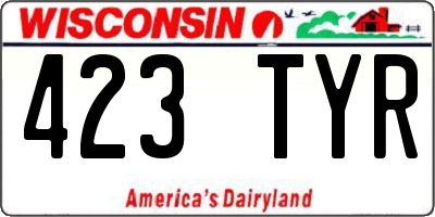 WI license plate 423TYR