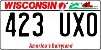 WI license plate 423UXO