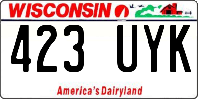WI license plate 423UYK