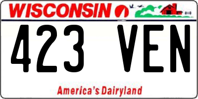 WI license plate 423VEN