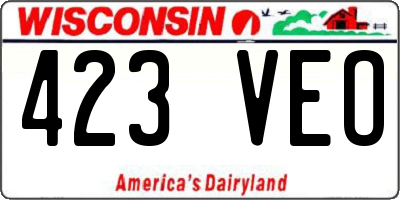 WI license plate 423VEO