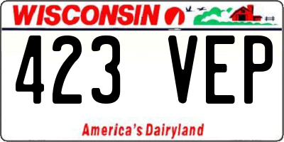 WI license plate 423VEP